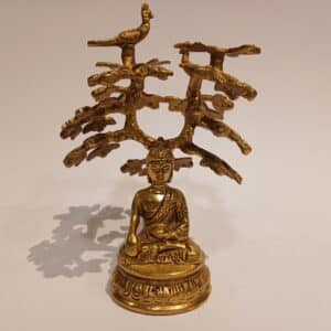 Medizin-Buddha unter Baum 16cm gold