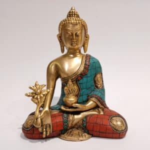 Medizin-Buddha gold-türkis-rot