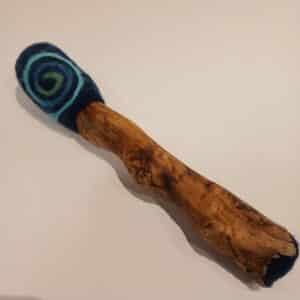 Trommelstock Wolle "Spirale" blau